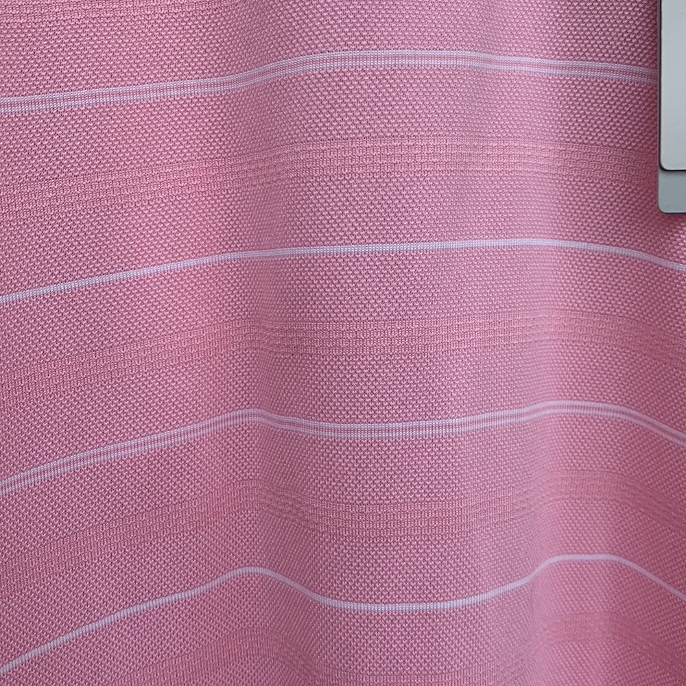Nike Golf Dry Fit Medium Palm Springs Short Sleeve Pink and white stripp… - Picture 5 of 15